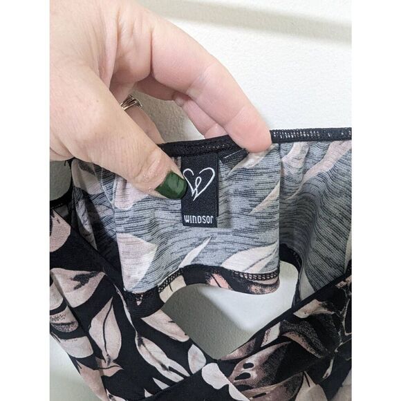 Windsor Tropical Print Asymmetrical Cutout Back Dress - Size S - Picture 8 of 9